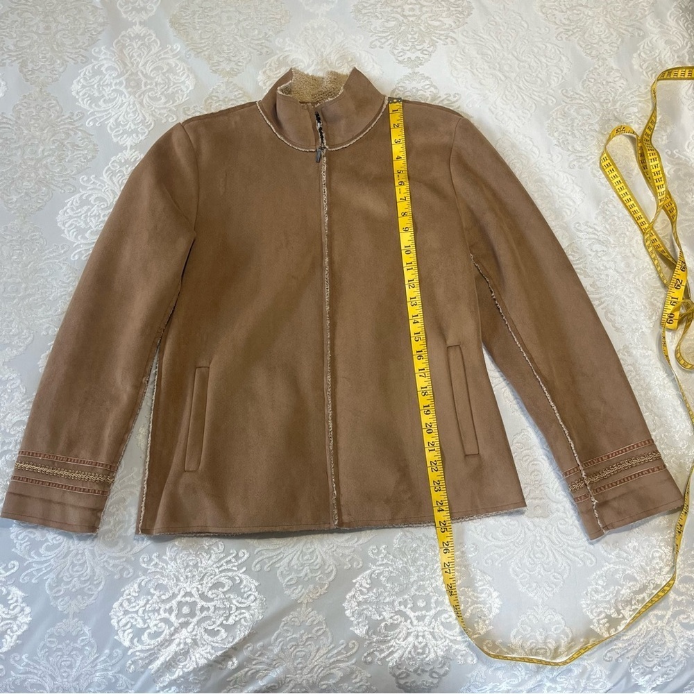 Unlisted By Kenneth Cole Microsuede Jacket In Camel Tan Size Small - Picture 4 of 10